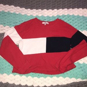 red,white, navy long sleeve